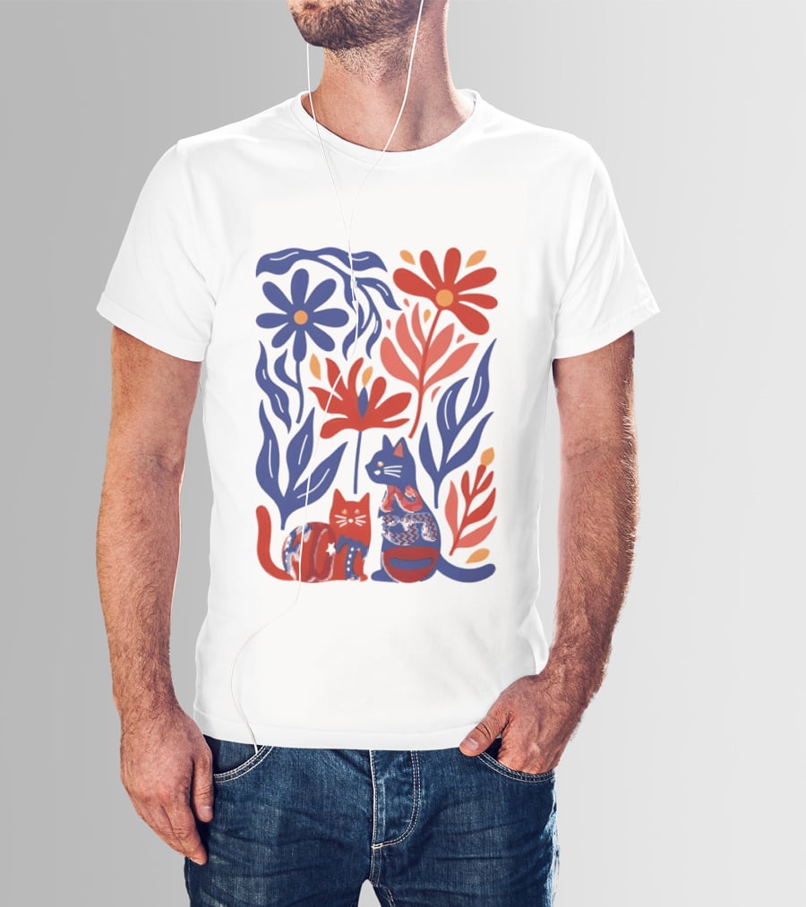 Subtle F Trump Cat Lover USA 250th Still Resisting Floral Cats T-Shirt
