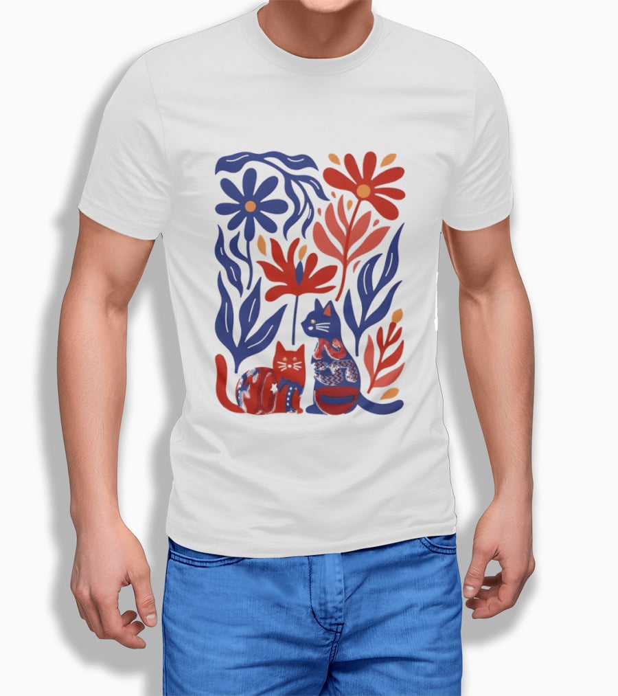 Subtle F Trump Cat Lover USA 250th Still Resisting Floral Cats T-Shirt