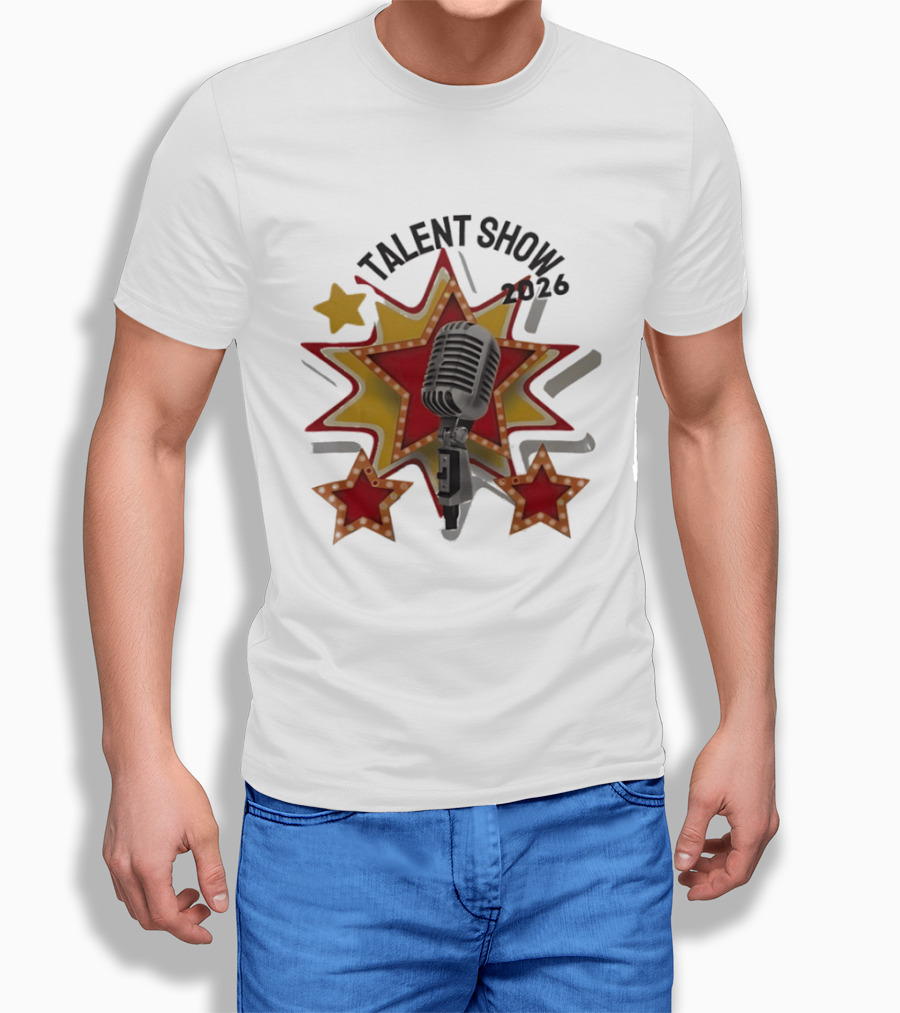 Talent Show 2026 Star Performer Mic And Stars T-Shirt