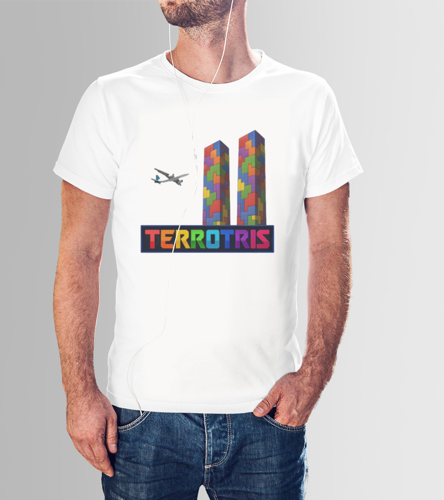 Terrortris Tetris Block Towers With Plane T-Shirt