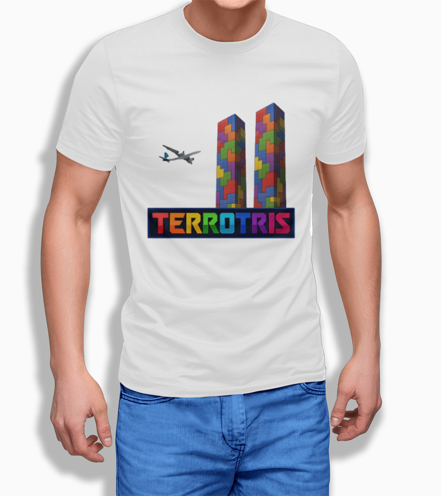 Terrortris Tetris Block Towers With Plane T-Shirt