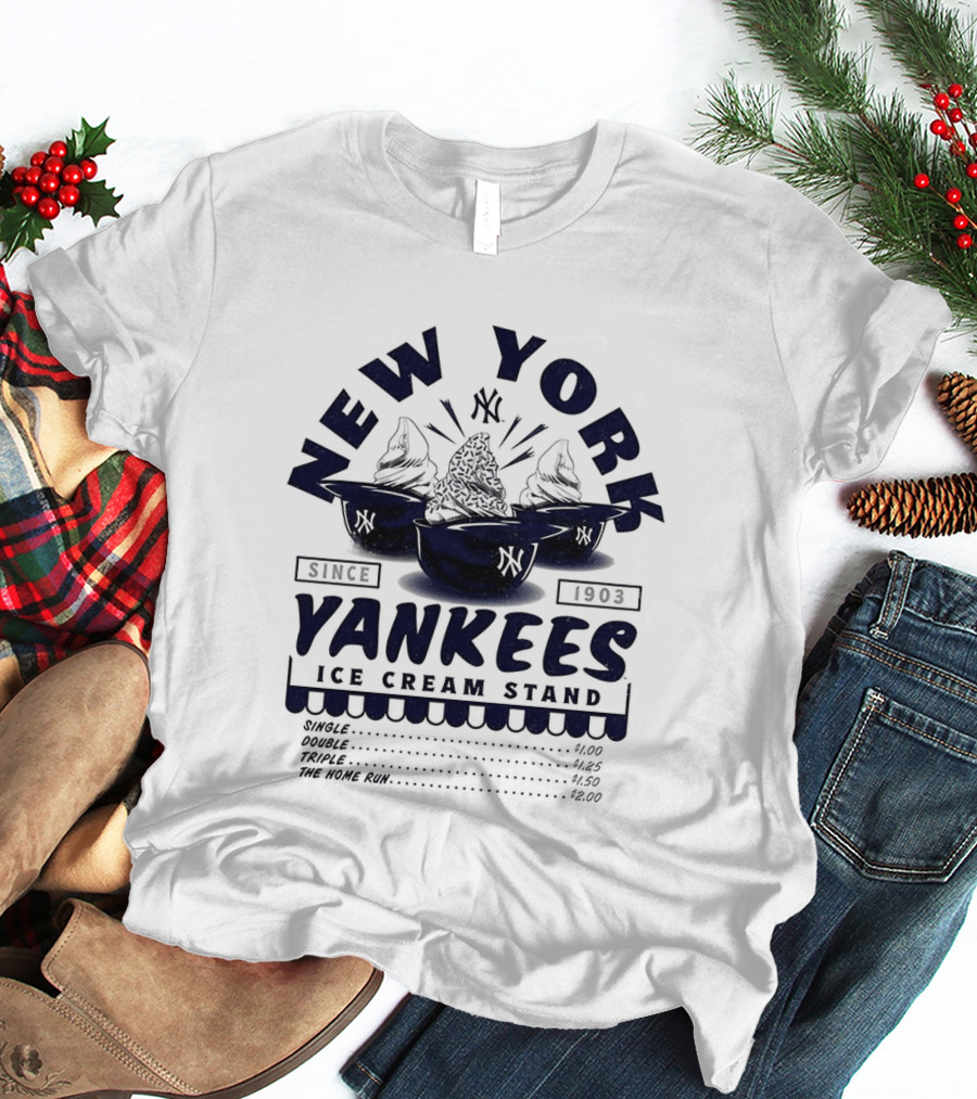 New York Yankees Ice Cream Stand Dessert Helmets Since 1903 T-Shirt