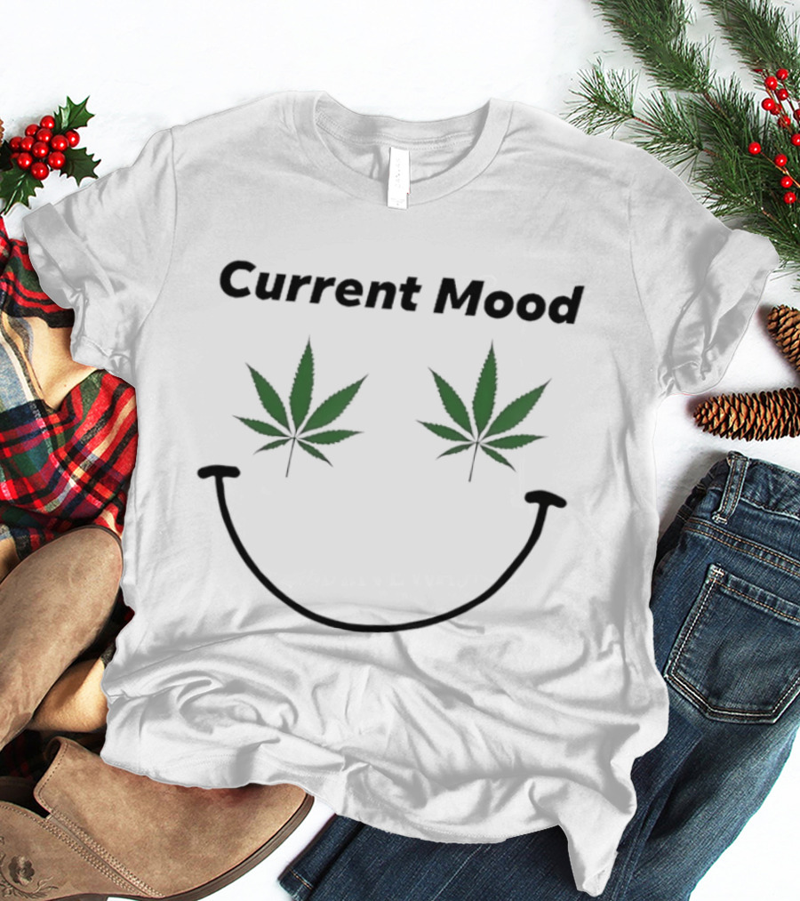 Current Mood Weed Smile Face Leafs T-Shirt