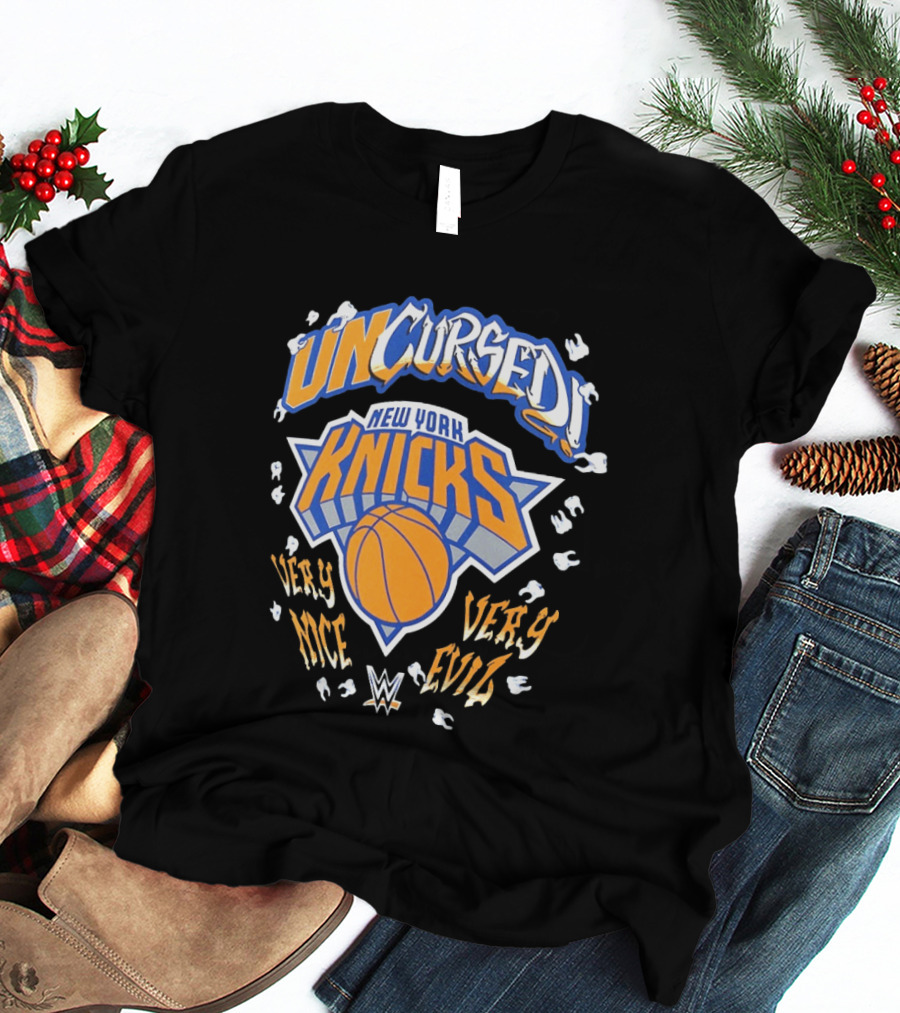 Uncursed New York Knicks Very Nice Very Evil Danhausen WWE T-Shirt
