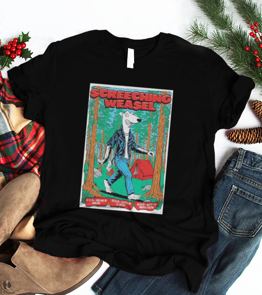 Screeching Weasel Punk Rocker Forest Weasel Tour Portland Seattle Denver T-Shirt