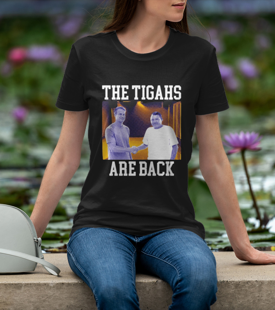 Lane Kiffin Ed Orgeron The Tigahs Are Back LSU Duo Handshake T-Shirt