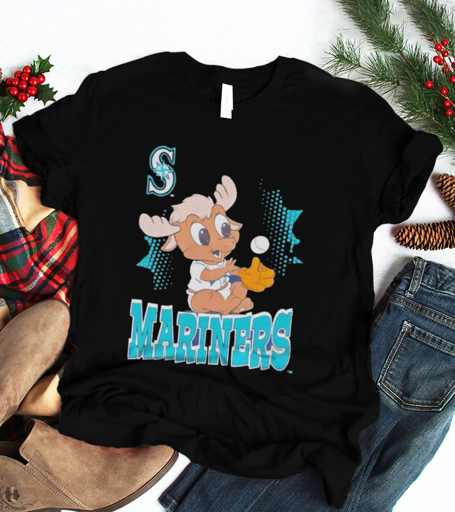 Seattle Mariners Baby Moose Rookie Baseball Glove Mariners T-Shirt