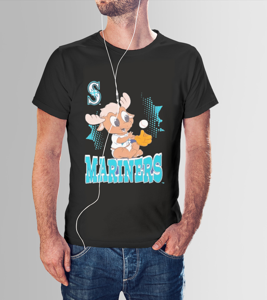 Seattle Mariners Baby Moose Rookie Baseball Glove Mariners T-Shirt