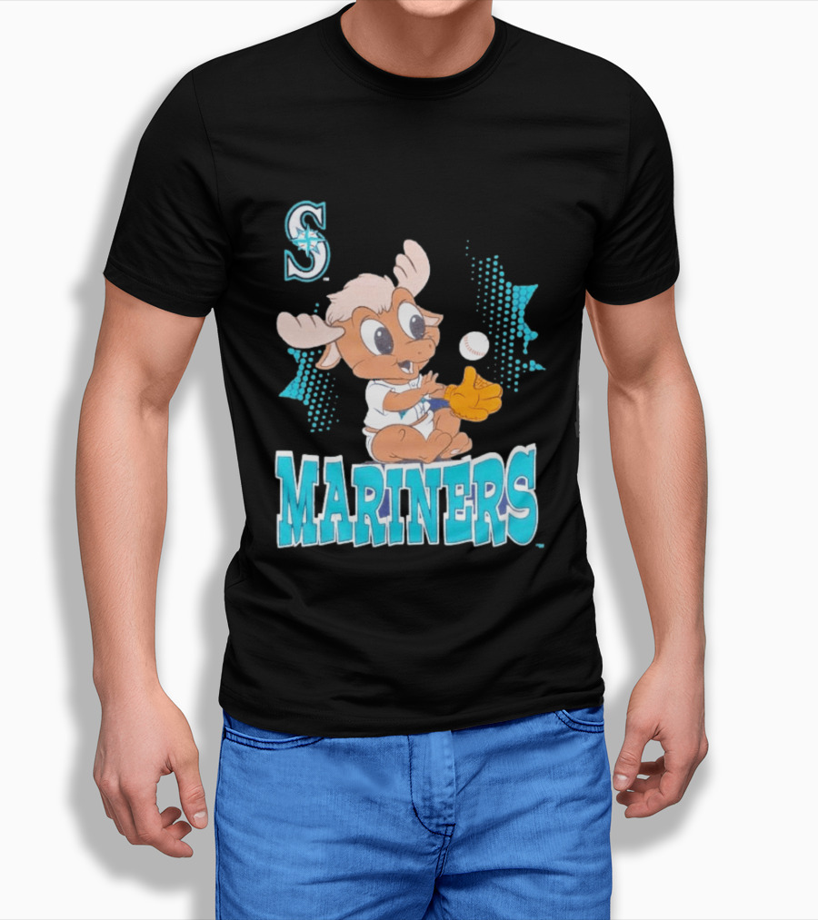 Seattle Mariners Baby Moose Rookie Baseball Glove Mariners T-Shirt