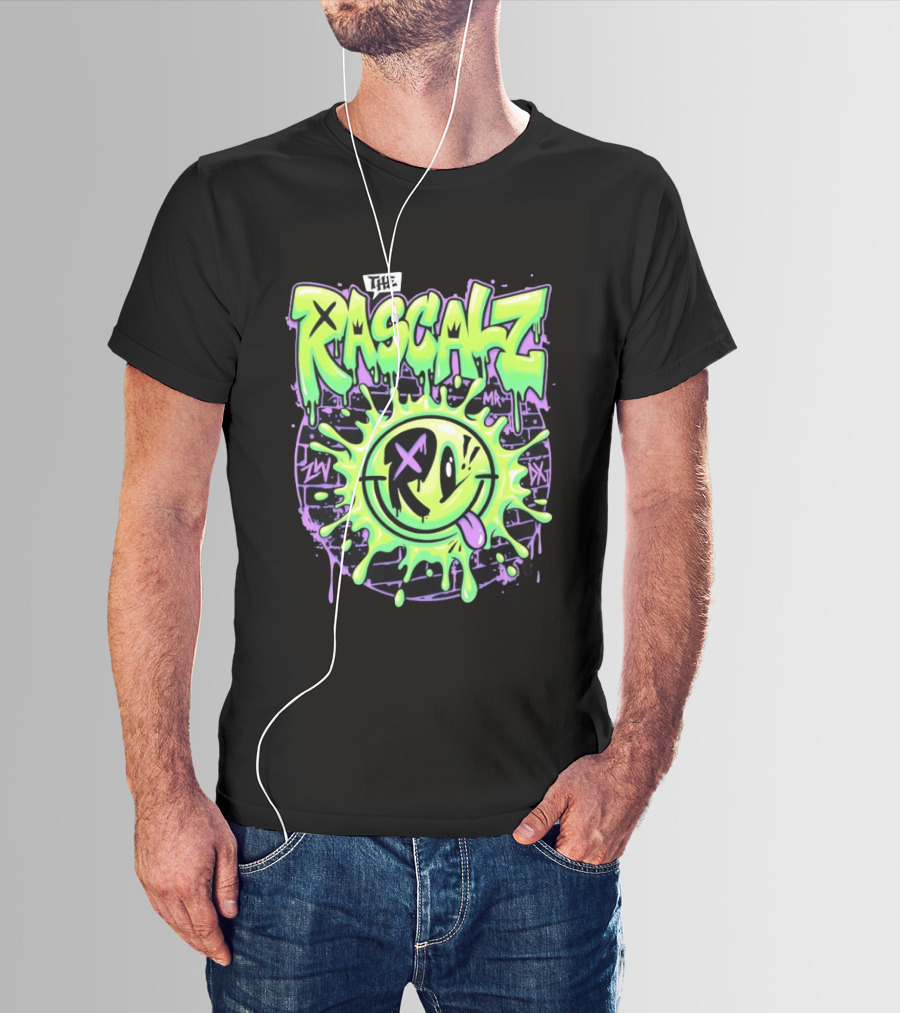 The Rascalz AEW Slime Smiley Graffiti T-Shirt