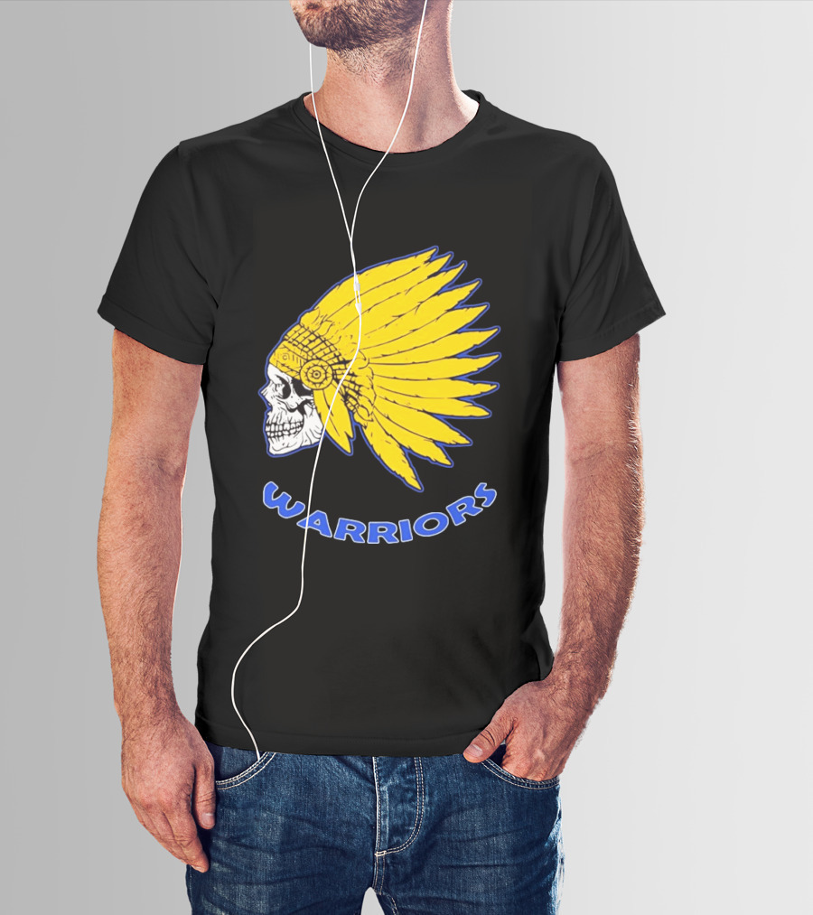 Warriors Fearless Spirit Skull Yellow Headdress T-Shirt