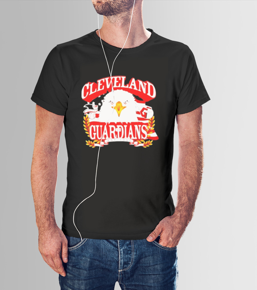 Cleveland Guardians Bald Eagle American Flag Baseball Est 1901 T-Shirt