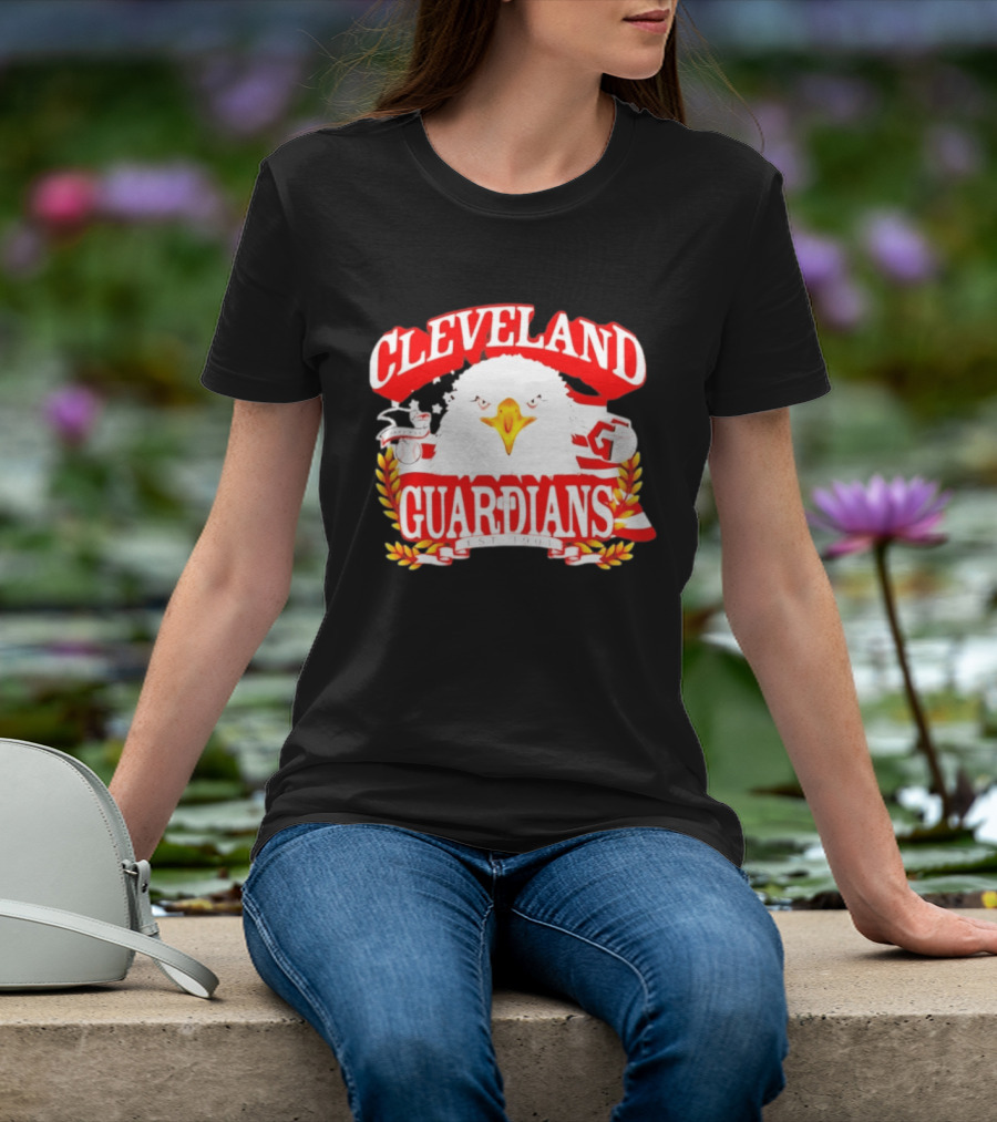 Cleveland Guardians Bald Eagle American Flag Baseball Est 1901 T-Shirt
