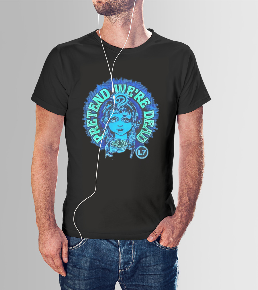 L7 Pretend We're Dead Blue Comic T-Shirt