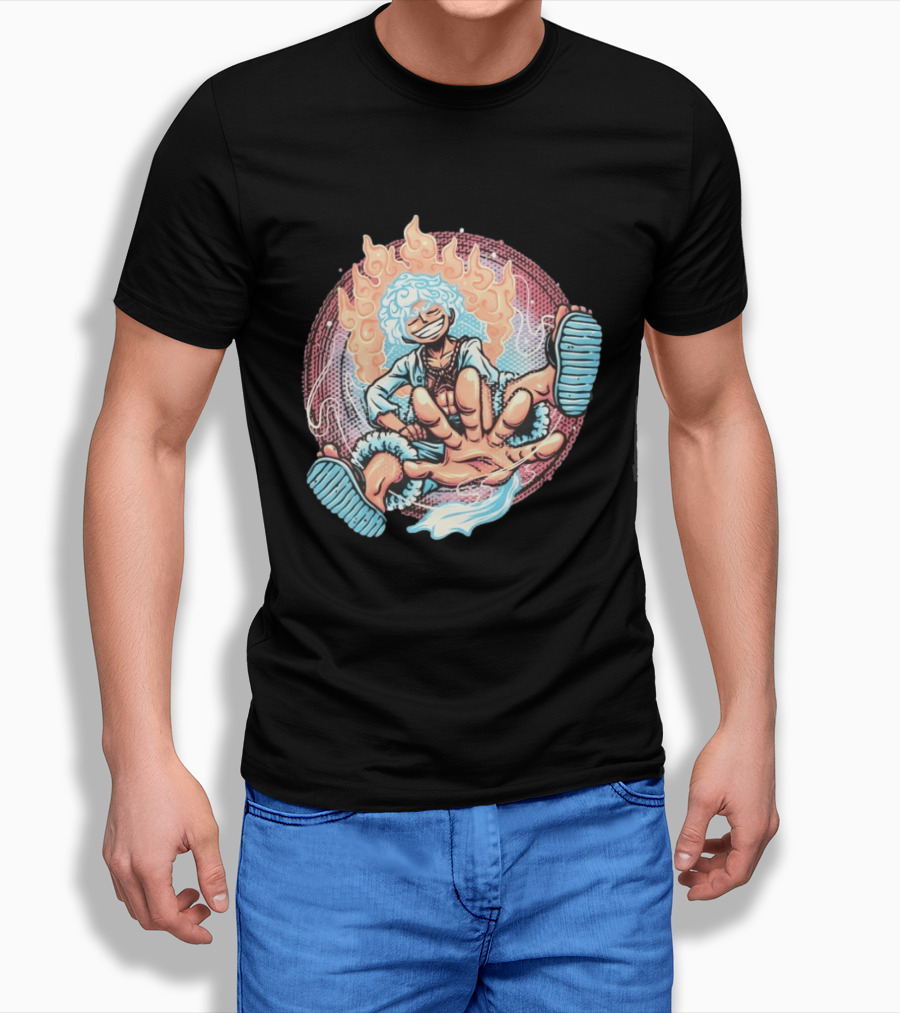 Luffy's Awakened Gear 5 Pirate King Manga Anime T-Shirt