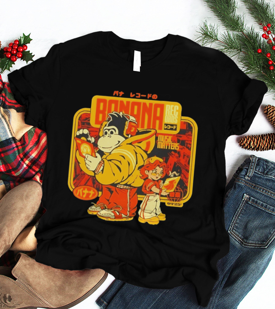 Banana Records Music Matters Retro Style Japanese T-Shirt