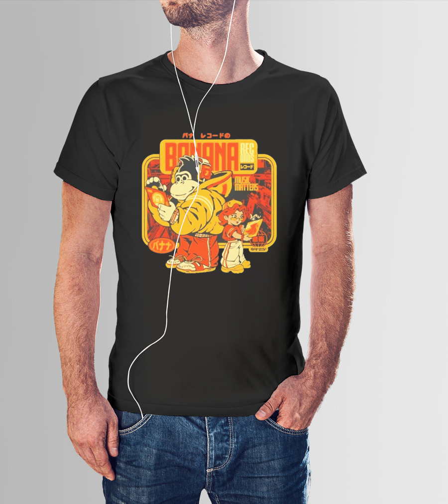 Banana Records Music Matters Retro Style Japanese T-Shirt