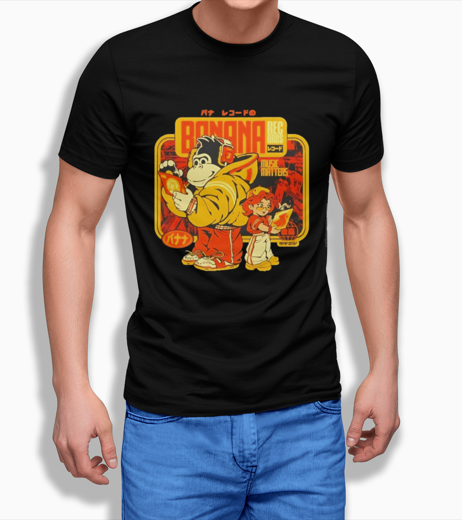 Banana Records Music Matters Retro Style Japanese T-Shirt