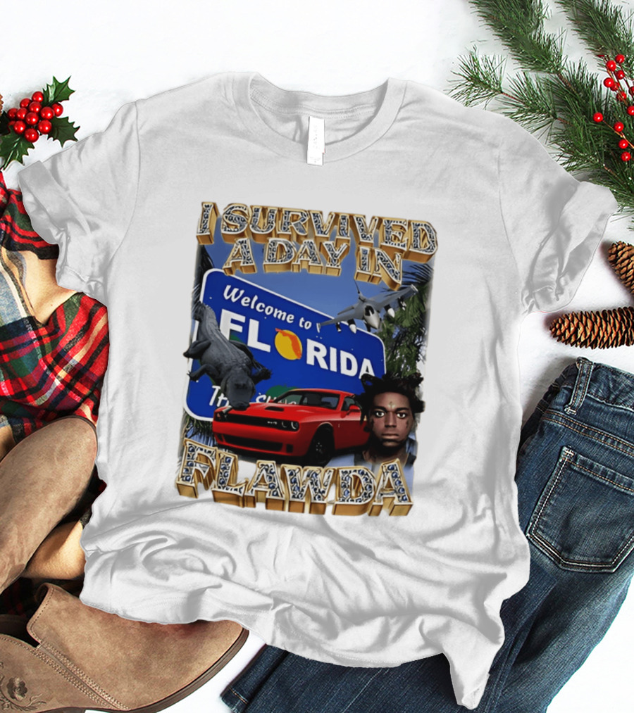 I Survived A Day In Flawda Welcome To Florida Dodge Jet Manatee Adventure T-Shirt