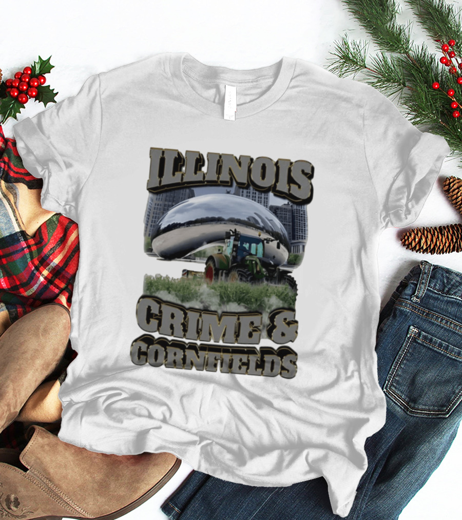 Illinois Crime & Cornfields Cloud Gate Tractor Scenery T-Shirt