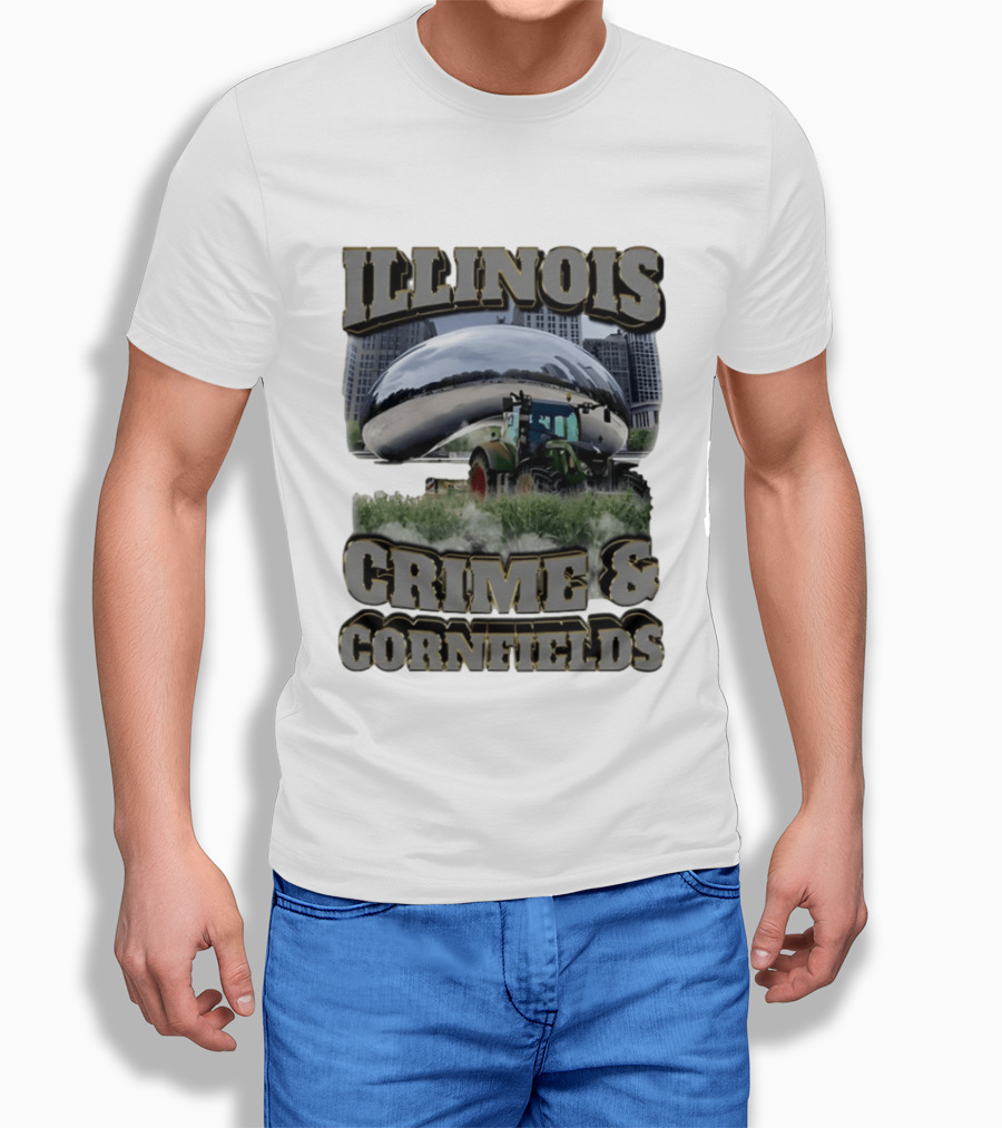 Illinois Crime & Cornfields Cloud Gate Tractor Scenery T-Shirt