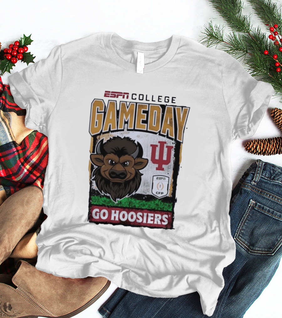 ESPN College Gameday Go Hoosiers IU Buffalo Football T-Shirt