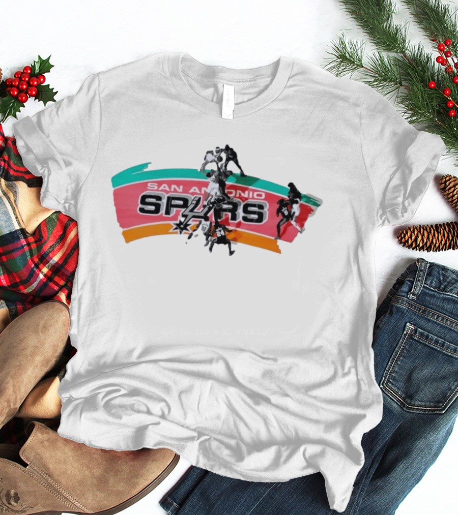 San Antonio Spurs Basketball Team Action Shot T-Shirt