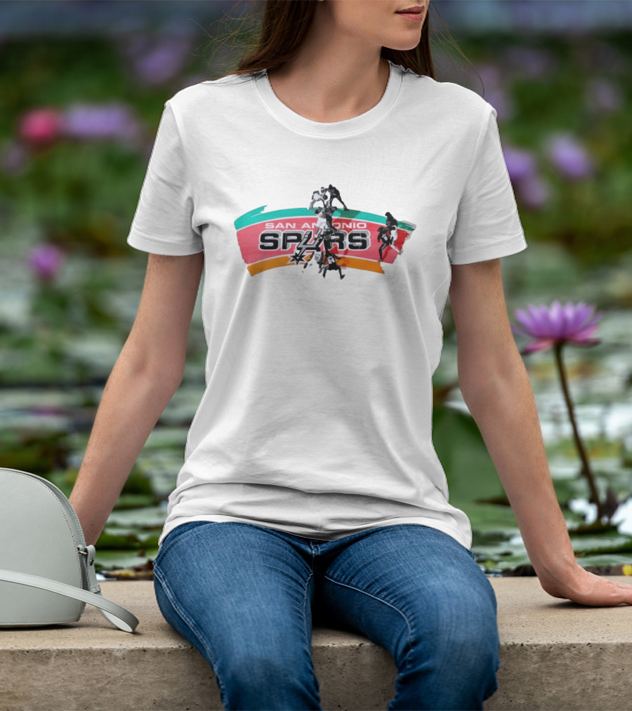 San Antonio Spurs Basketball Team Action Shot T-Shirt