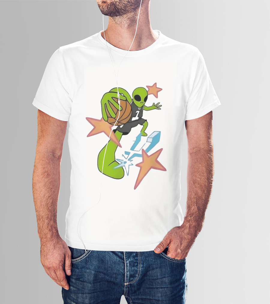 San Antonio Spurs Alien Basketball Dunking Stars T-Shirt