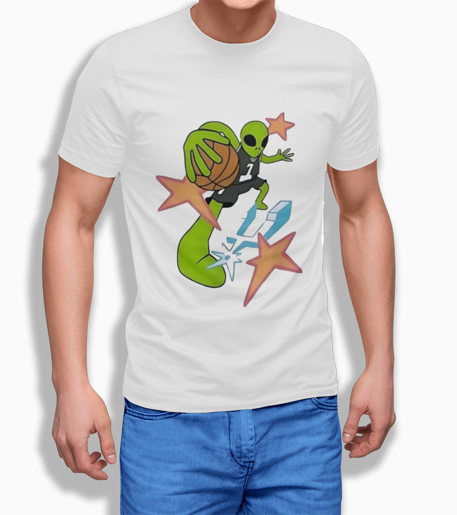 San Antonio Spurs Alien Basketball Dunking Stars T-Shirt
