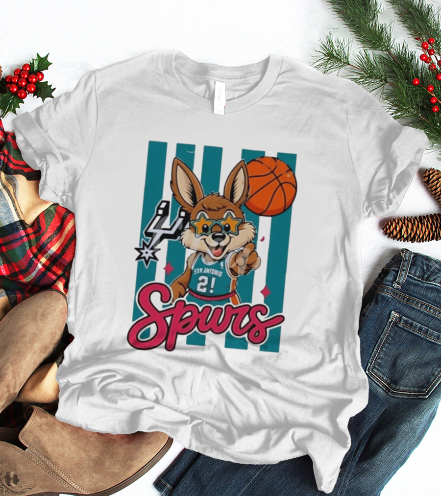 San Antonio Spurs Mascot Basketball Star Glasses Youth 21 T-Shirt