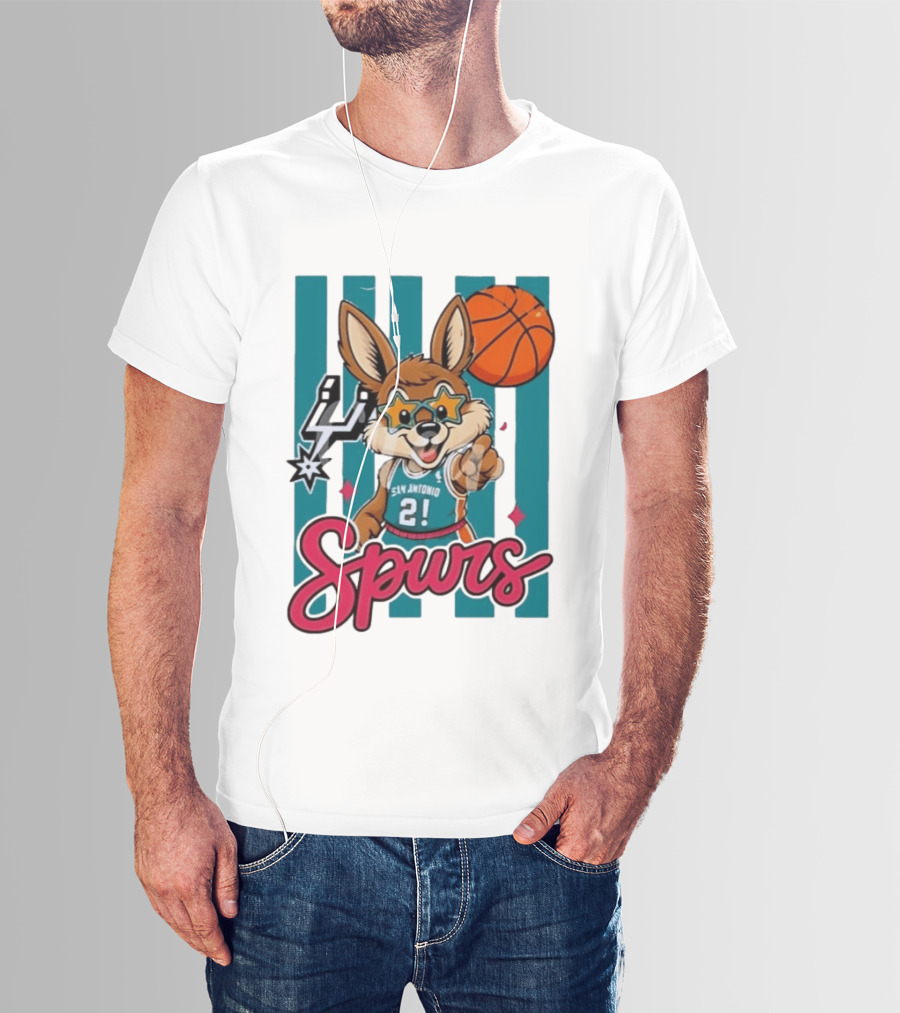 San Antonio Spurs Mascot Basketball Star Glasses Youth 21 T-Shirt