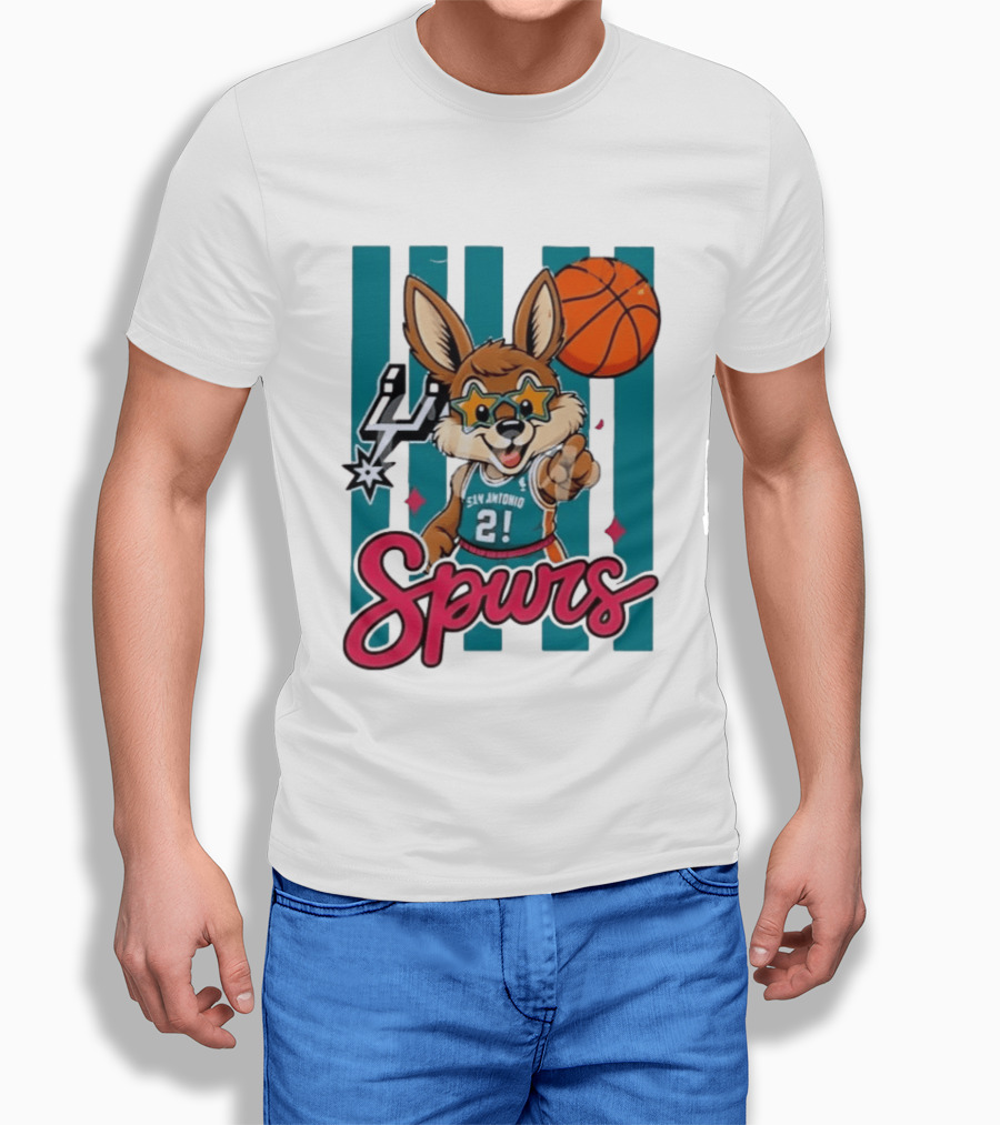 San Antonio Spurs Mascot Basketball Star Glasses Youth 21 T-Shirt