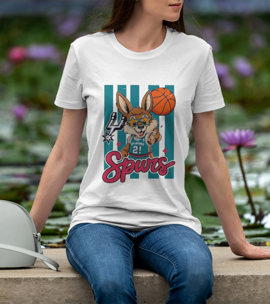 San Antonio Spurs Mascot Basketball Star Glasses Youth 21 T-Shirt