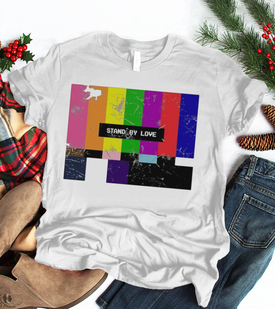 Stand By Love Retro TV Rainbow Pride Multicolor Lines T-Shirt