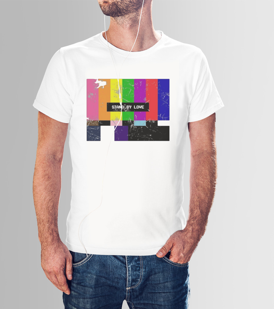 Stand By Love Retro TV Rainbow Pride Multicolor Lines T-Shirt