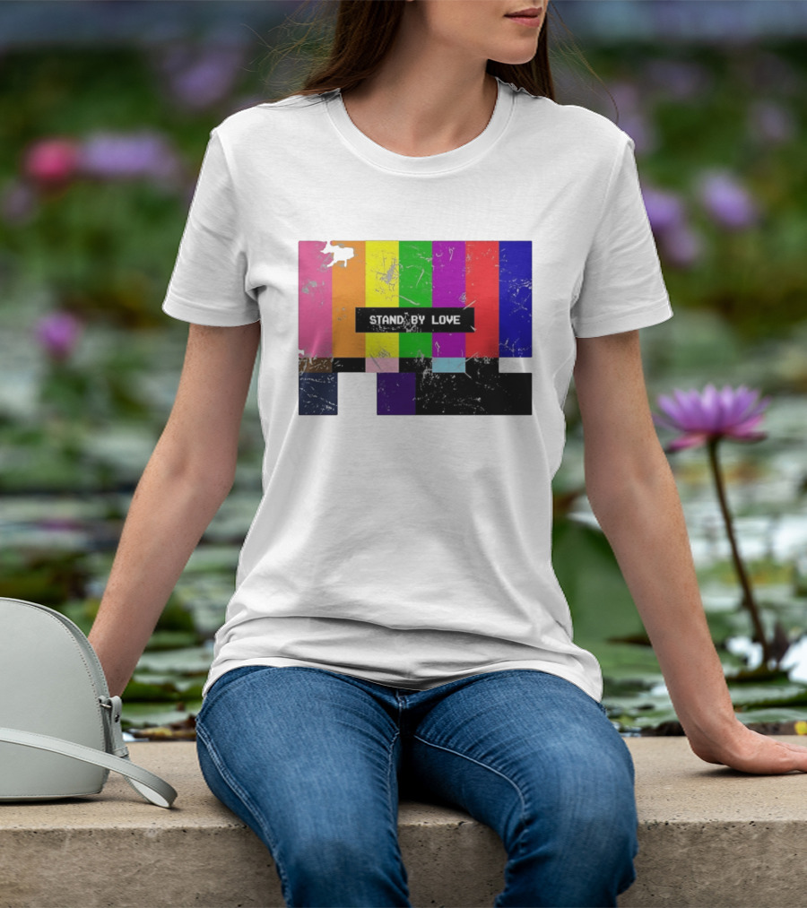Stand By Love Retro TV Rainbow Pride Multicolor Lines T-Shirt