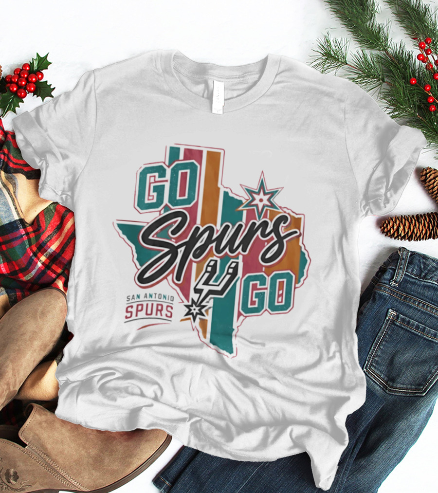 Go Spurs Go San Antonio Spurs Game Day Texas Map T-Shirt