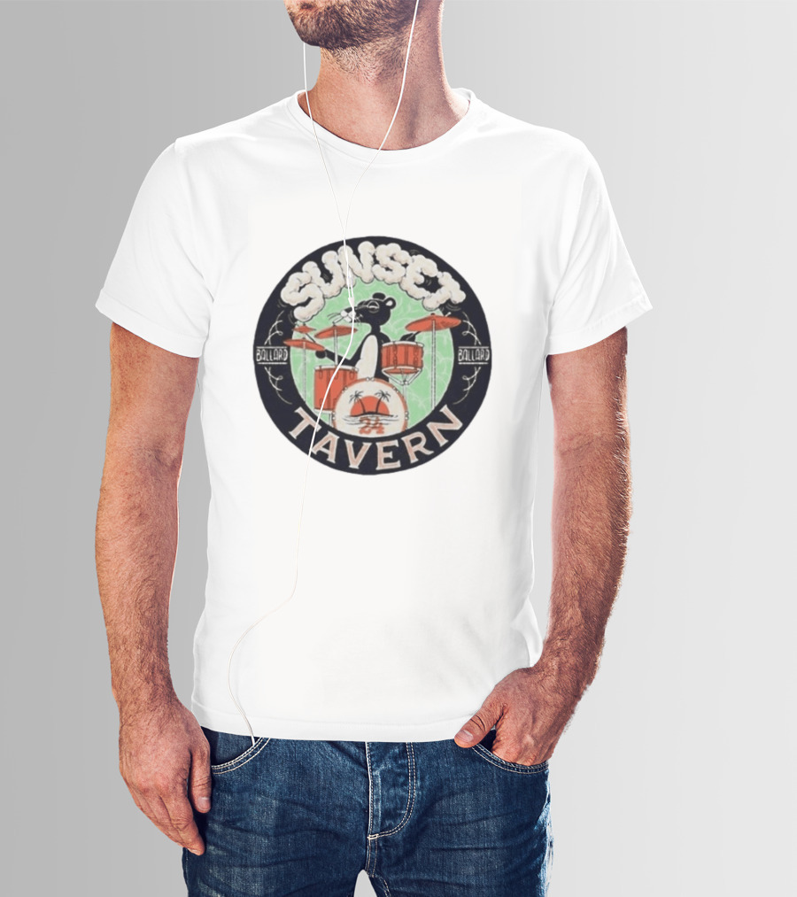 Sunset Tavern Ballard Drumming Bear 24th Anniversary Party Limited Edition T-Shirt