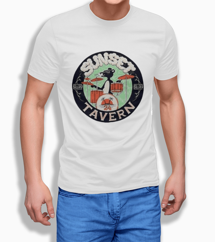 Sunset Tavern Ballard Drumming Bear 24th Anniversary Party Limited Edition T-Shirt
