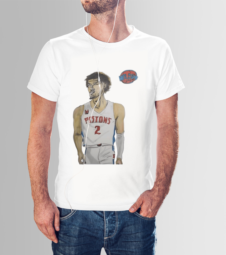 Cade Cunningham Welcome Detroit Pistons Hand Drawn Basketball Player Number 2 T-Shirt