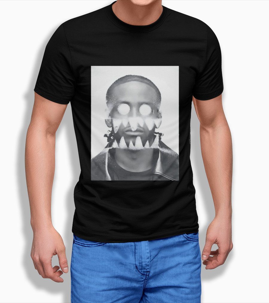Astro Surreal Man Glowing Eyes Sharp Teeth T-Shirt