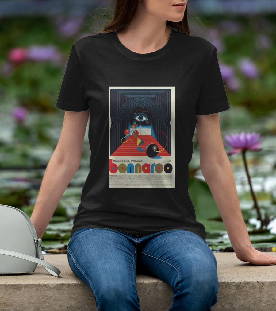 Bonnaroo Music & Arts Festival 2026 Manchester TN June 11 14 Retro Eye T-Shirt