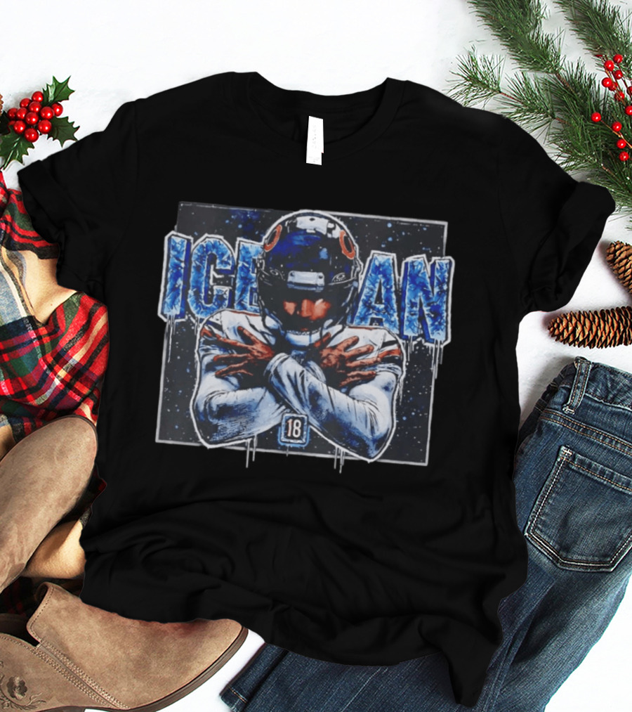 Iceman 18 Chicago Bears Football Player Crossing Arms NFL Fan T-Shirt