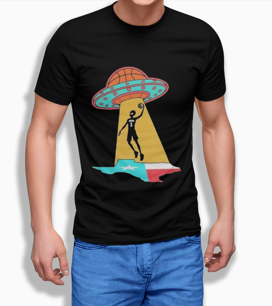San Antonio Wemby The Alien Spurs Star UFO Basketball Texas T-Shirt