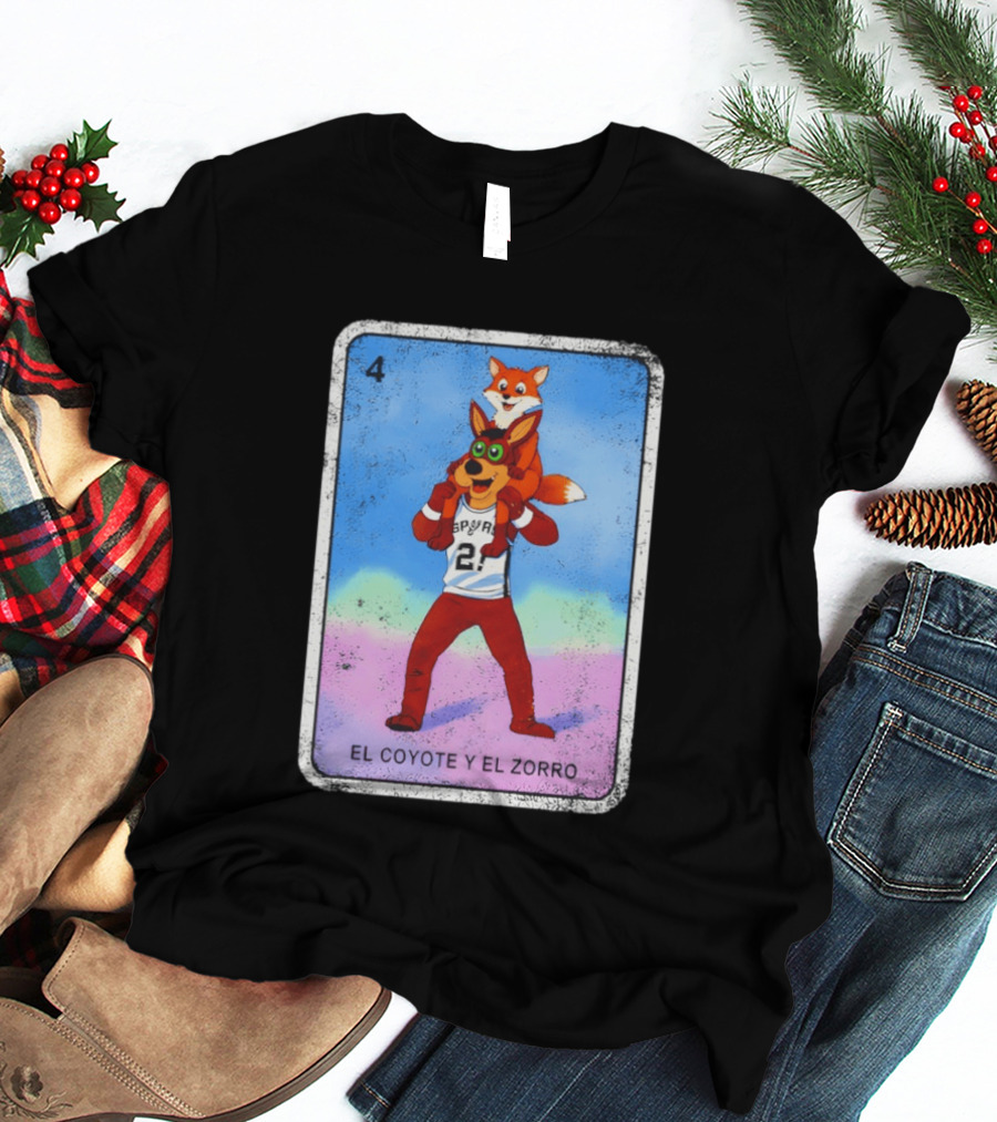 San Antonio Spurs Coyote El Zorro Lotería Card Number 4 T-Shirt