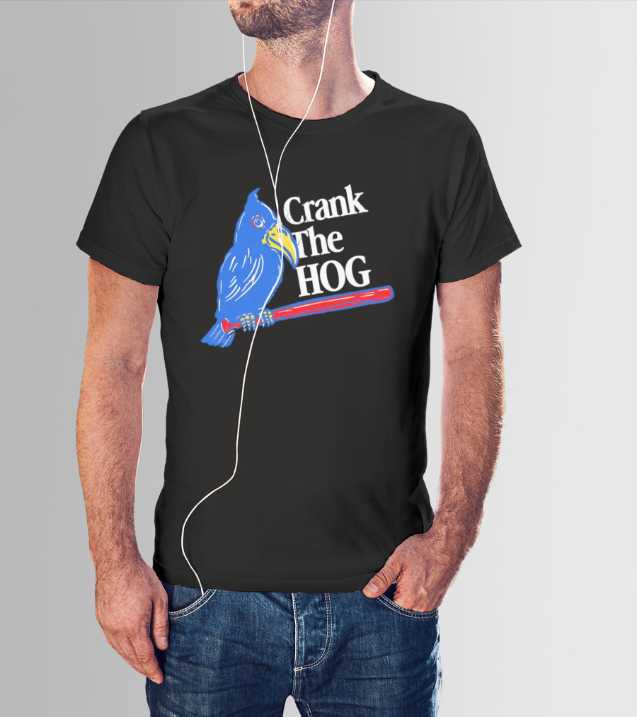 Kansas Jayhawks Crank The Hog Baseball Bird T-Shirt
