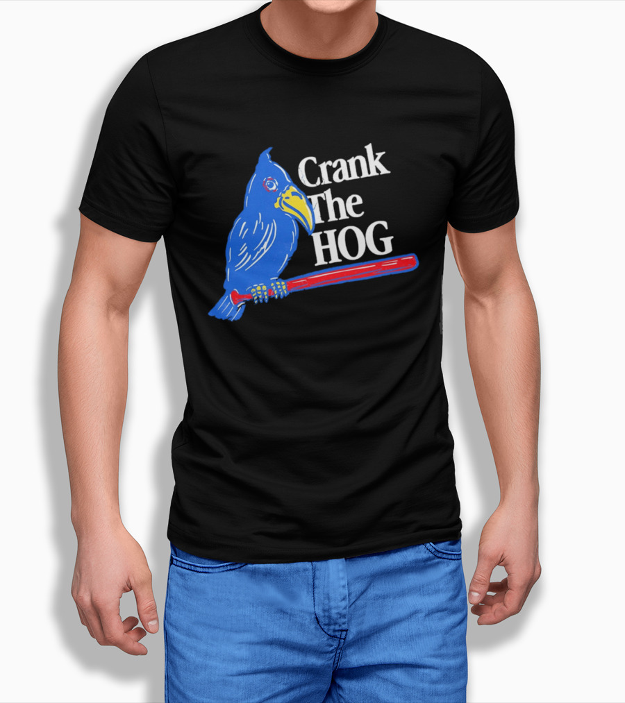 Kansas Jayhawks Crank The Hog Baseball Bird T-Shirt