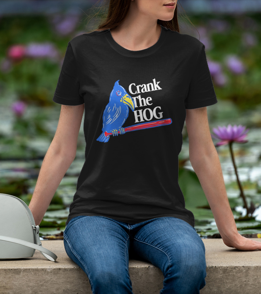 Kansas Jayhawks Crank The Hog Baseball Bird T-Shirt