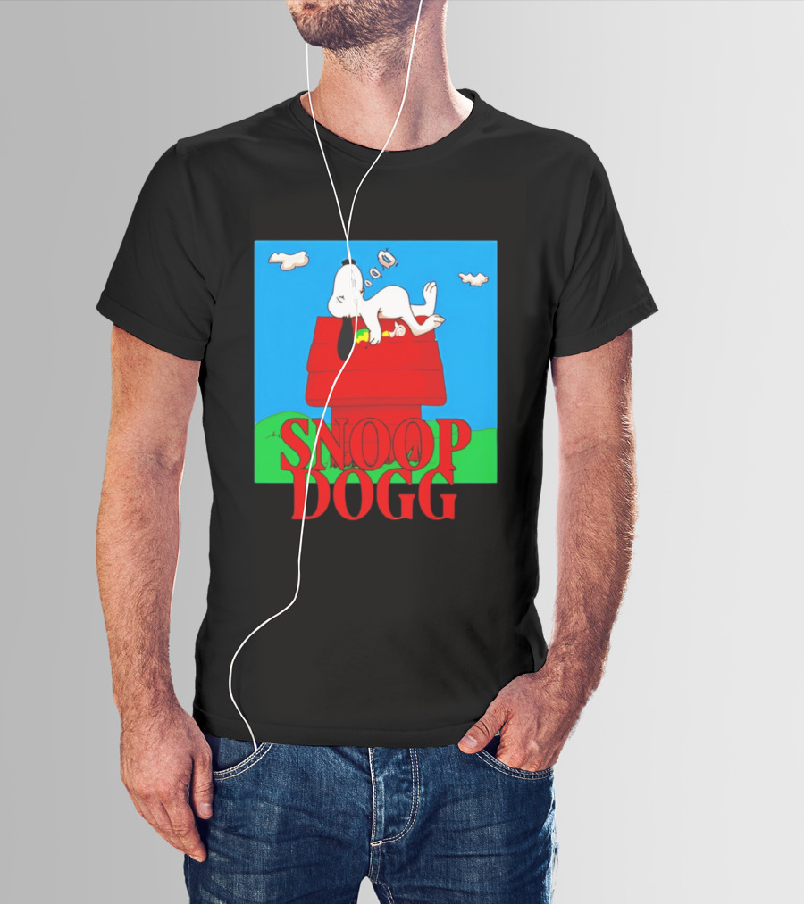 Snoop Dogg Snoopy Parody Relaxing On Doghouse T-Shirt